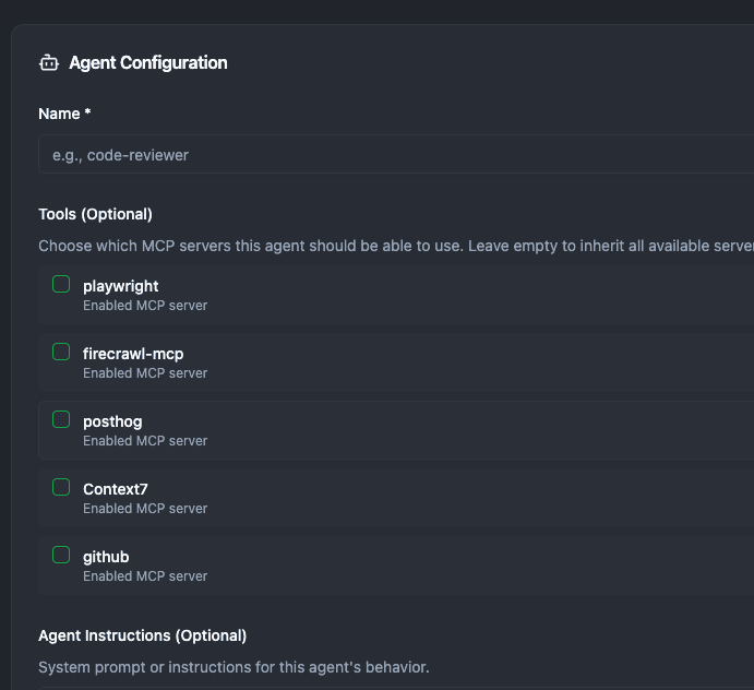 Custom Agent Creation